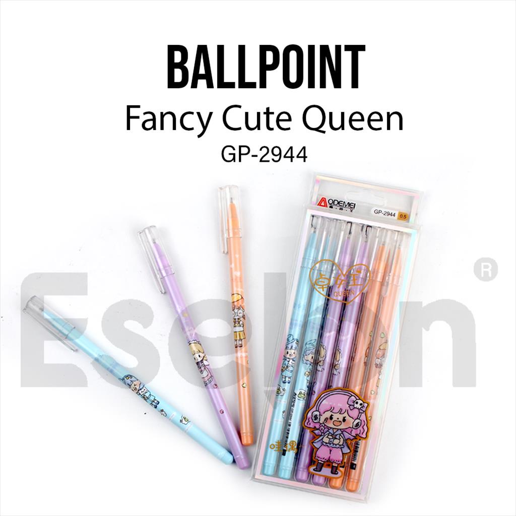 

6pcs Pulpen Gel Cute Queen Oademei 2944 / Pulpen Gel Fancy