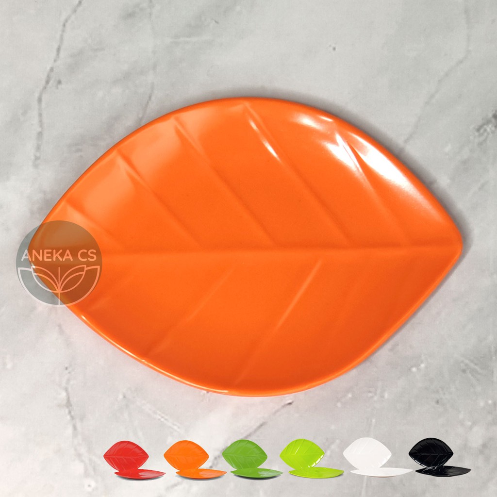 Piring Melamin Daun 6 inch- Piring Saji - Piring Melamine - M 6306-Orange
