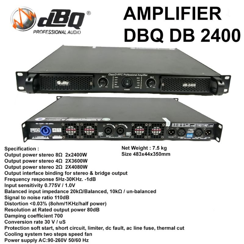 POWER AMPLIFIER DBQ POWER DBQ DB 2400 CLAS D ORIGINAL