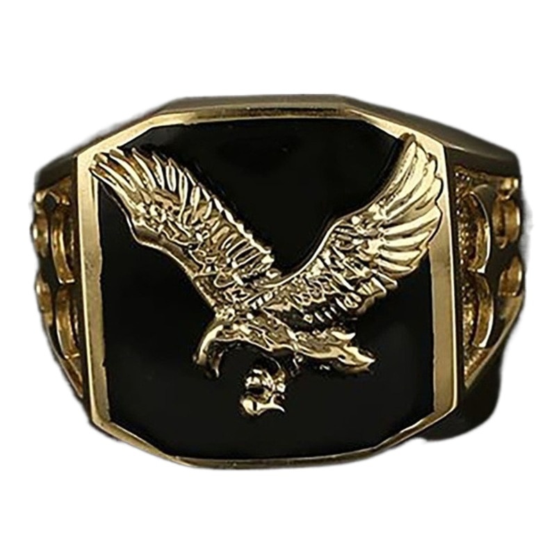 2021 trend Gold Men's Oil Dripping Eagle Men's ring Male ring Cool stuff gothic accessories engagement ring mens jewellery indie