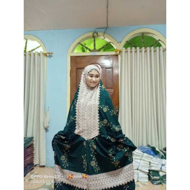 MUKENA FATIMAH TERUSAN RAYON NEW| RUKUH FREE TAS RENDA BORDIR MURAH PREMIUM