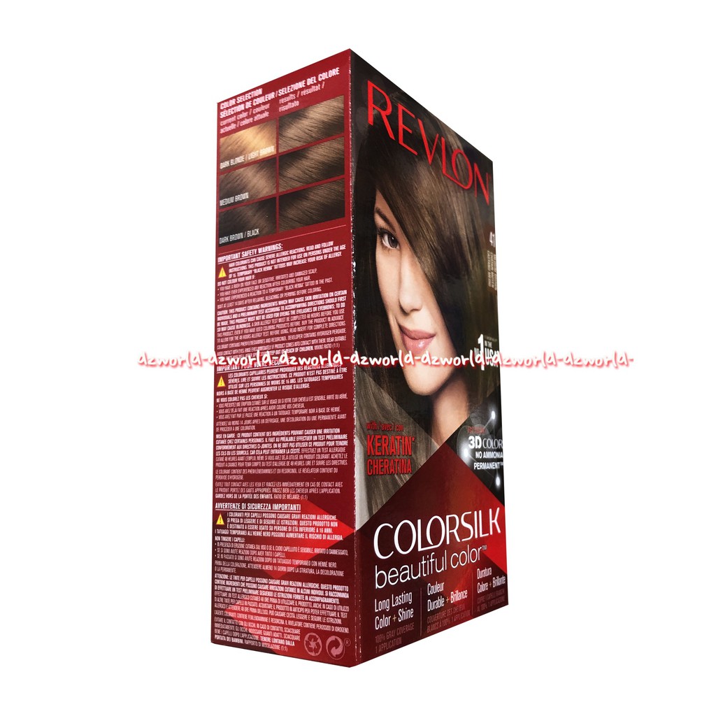 Revlon Colorsilk Beautiful 41 Medium Brown Cat Pewarna Rambut Coklat Hair Color Color Silk Pewarna Rambut Hair Color Revlon 41 Revlon41 Reflon