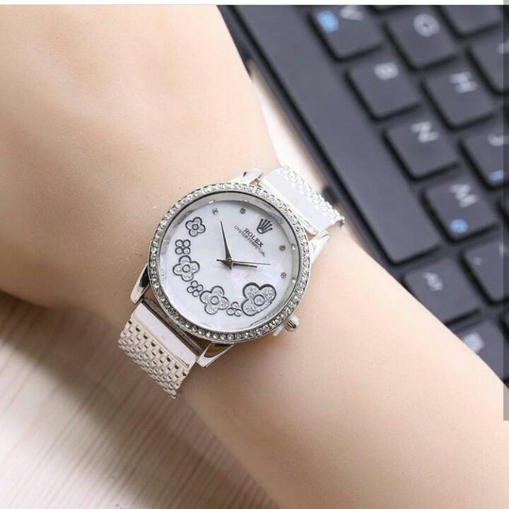jam tangan wanita rolex murah / jtr 1140 silver
