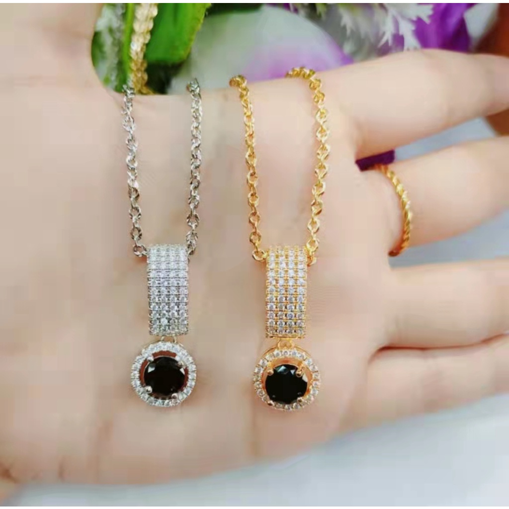 Set Perhiasan Kalung+Liontin Xuping Permata Lapis Emas 18k