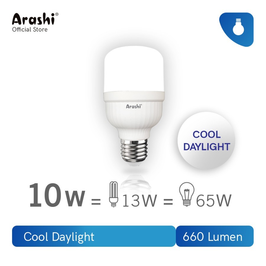 Lampu LED ARASHI T Force LED 10 Watt CDL - Putih