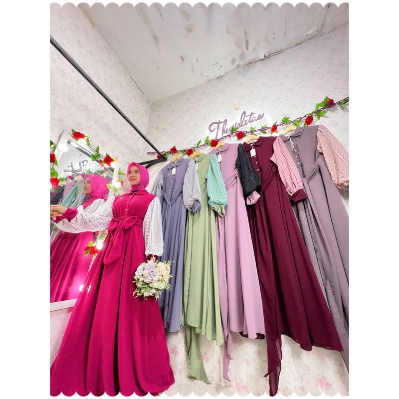 Clarissa Dress Pesta Exclusive (by Thevioletas) Baby Doll mix Brokat Korea