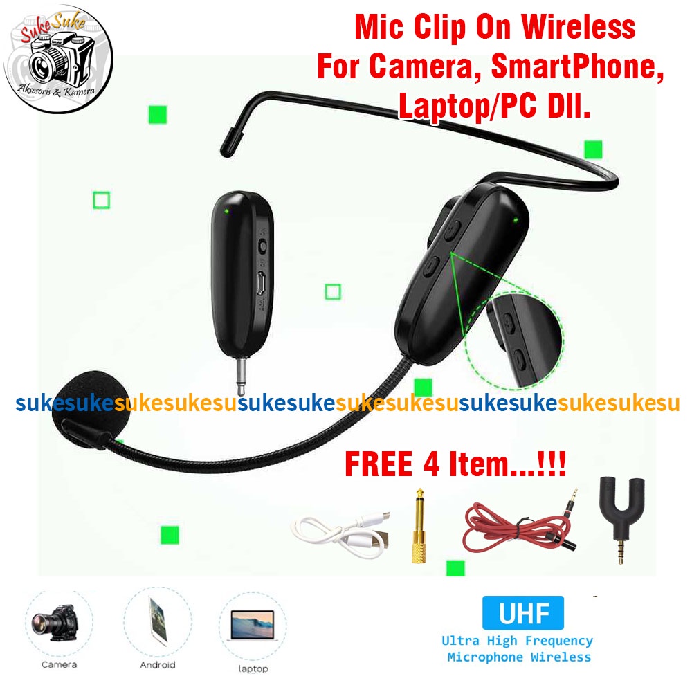 Mikrofon Mic Clip On Wireless 2.4G HP-Kamera-Laptop Dll