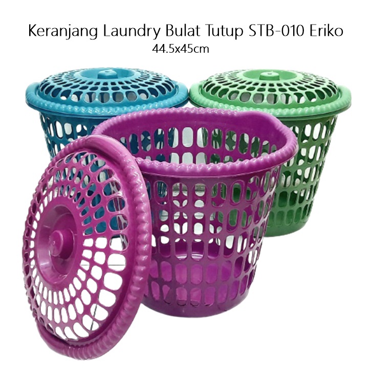 Keranjang Laundry Bulat Tutup STB-010 Eriko