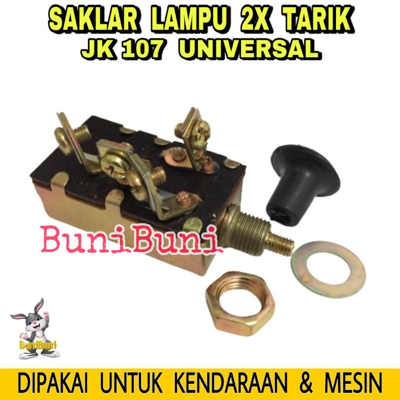 Saklar Lampu Mobil 2X / Switch On Off 2X Tarik Untuk Mobil &amp; Motor Universal JK107