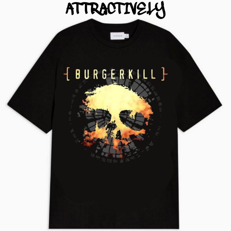 Kaos Baju BURGERKILL / Band tee / Cotton / Hitam / Oversize lokal / Tshirt pria wanita anak dewasa