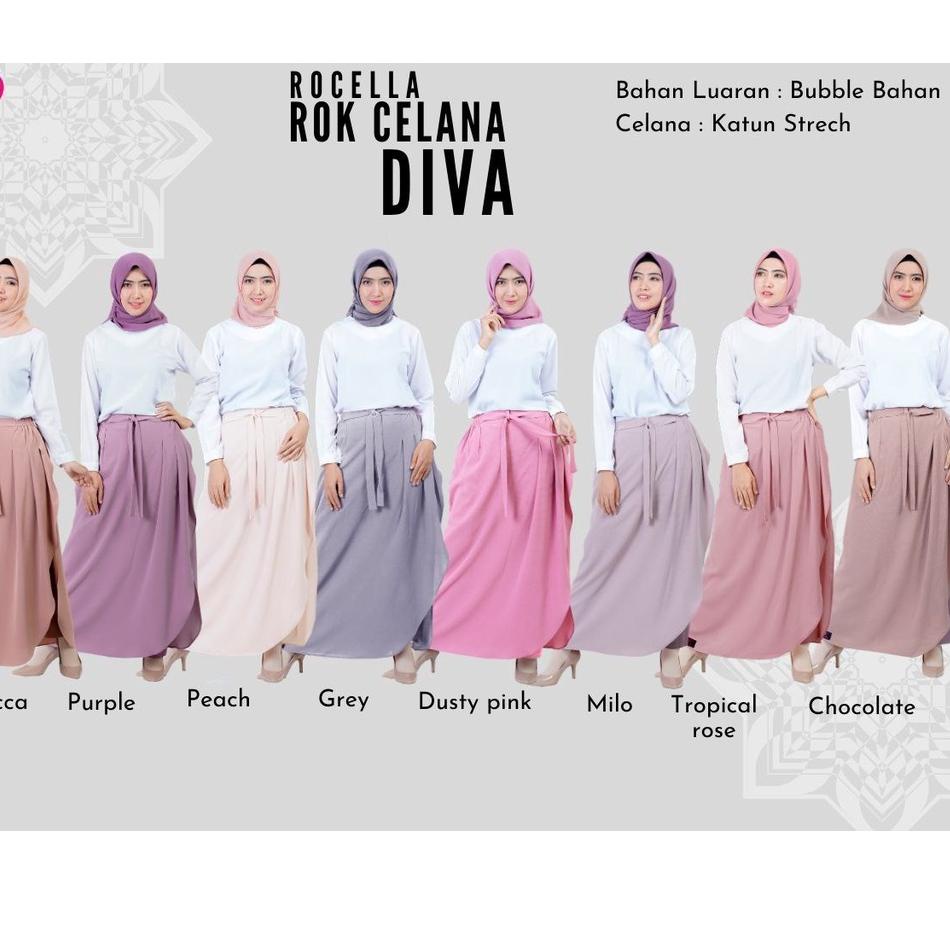 Rok Celana Muslim Wanita Kekinian Rocella Rok Celana Denia Rok Celana Jeans  Wanita Muslimah –LIW.19