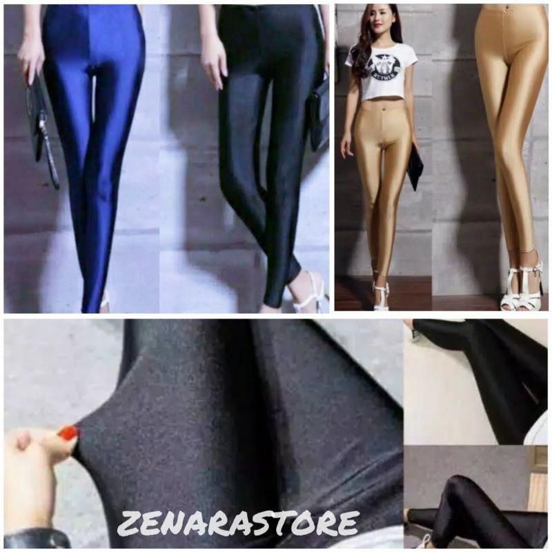 Legging Lycra velvet kilap licin/ Legging Wanita Import Glossy Kilap Legging kilap import /lejing im