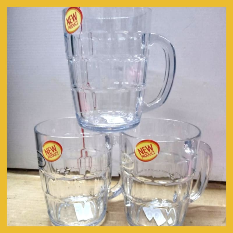 Mug Gelas Plastik ONYX Gelas/Mug Jumbo Gagang Crystal 675 ML