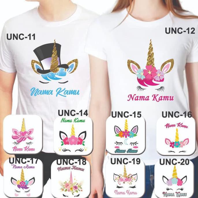 promo baju / kaos / dewasa pria / wanita / perempuan unicorn - putih, size xl terbaru