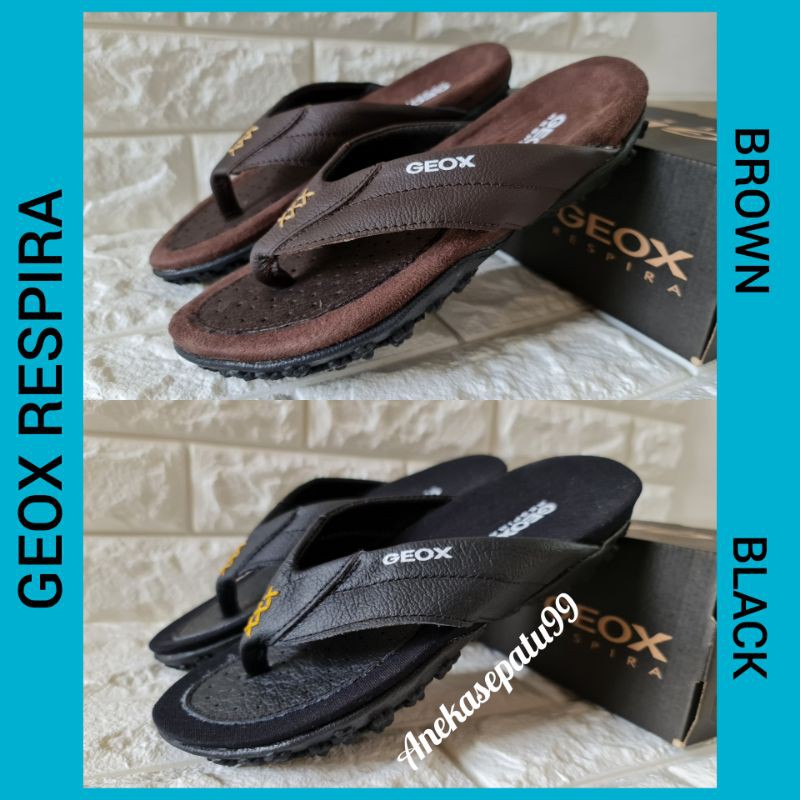 SANDAL PRIA KULIT ASLI GEOX / SANDAL COWOK MODEL SELOP DAN JEPIT RINGAN EMPUK / SANDAL LEBARAN KASUAL DAN FORMAL LAKI