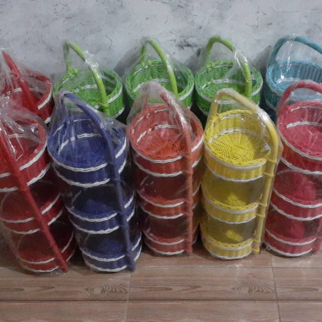 RAK BUMBU ROTAN SUSUN-RAK BAWANG ROTAN SUSUN