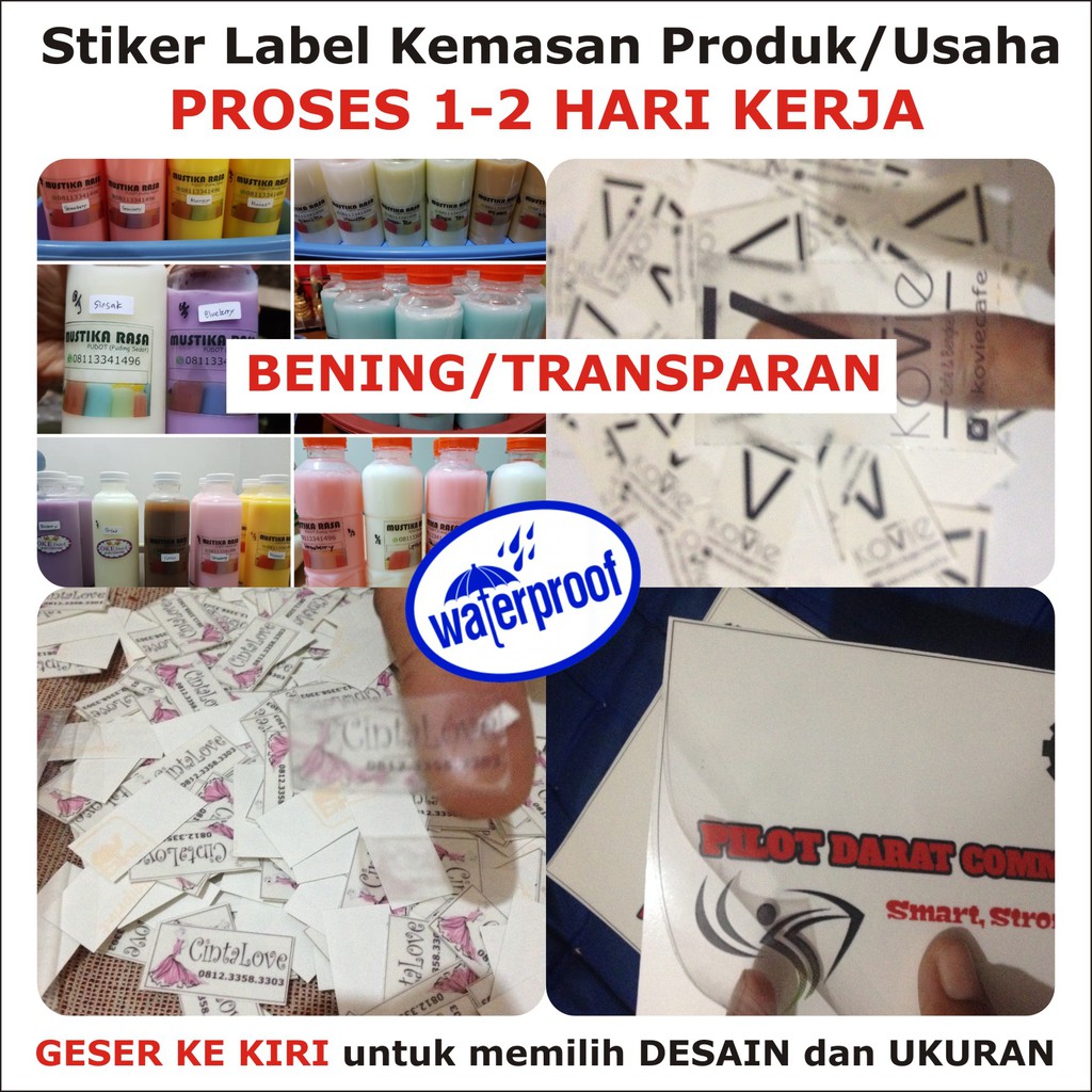  PERSEGI STIKER BENING  WATERPROOF STIKER  KEMASAN STIKER  