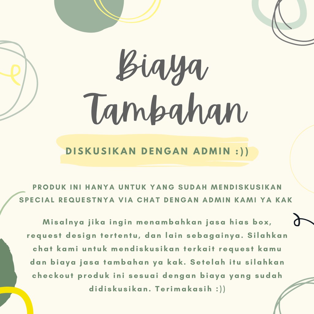 

Biaya Tambahan untuk Special Request