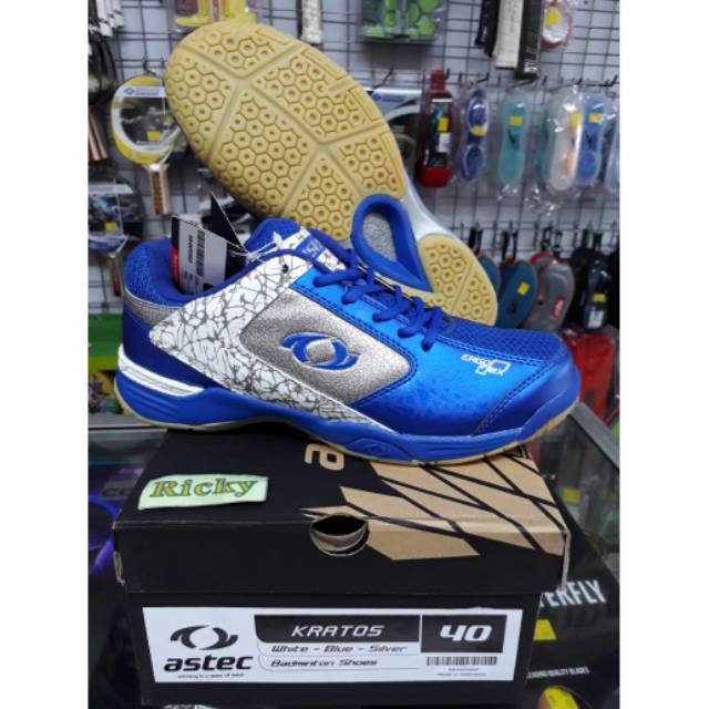 SEPATU BADMINTON ASTEC KRATOS - WHITE/BLUE - ORIGINAL