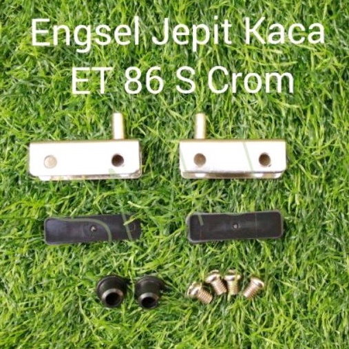 Ambalan Jepit Kaca / Engsel ET 86 S Crom dan Hitam , ET 86 LS Skrup Crom dan Hitam , ET 86 LS Bor