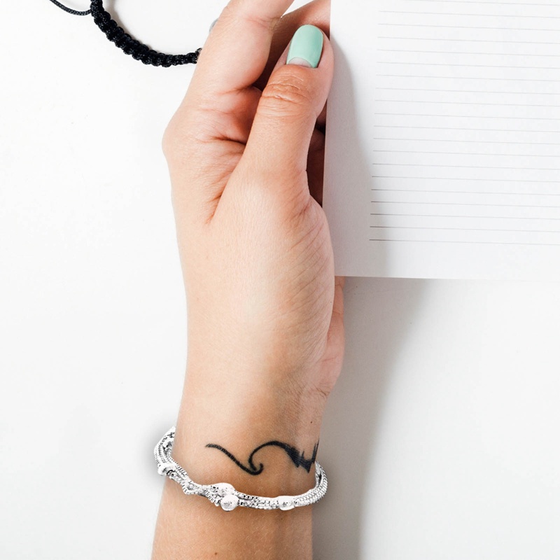 Gelang Rantai Sterling Silver 925 Bentuk Bola Matte Untuk Wanita