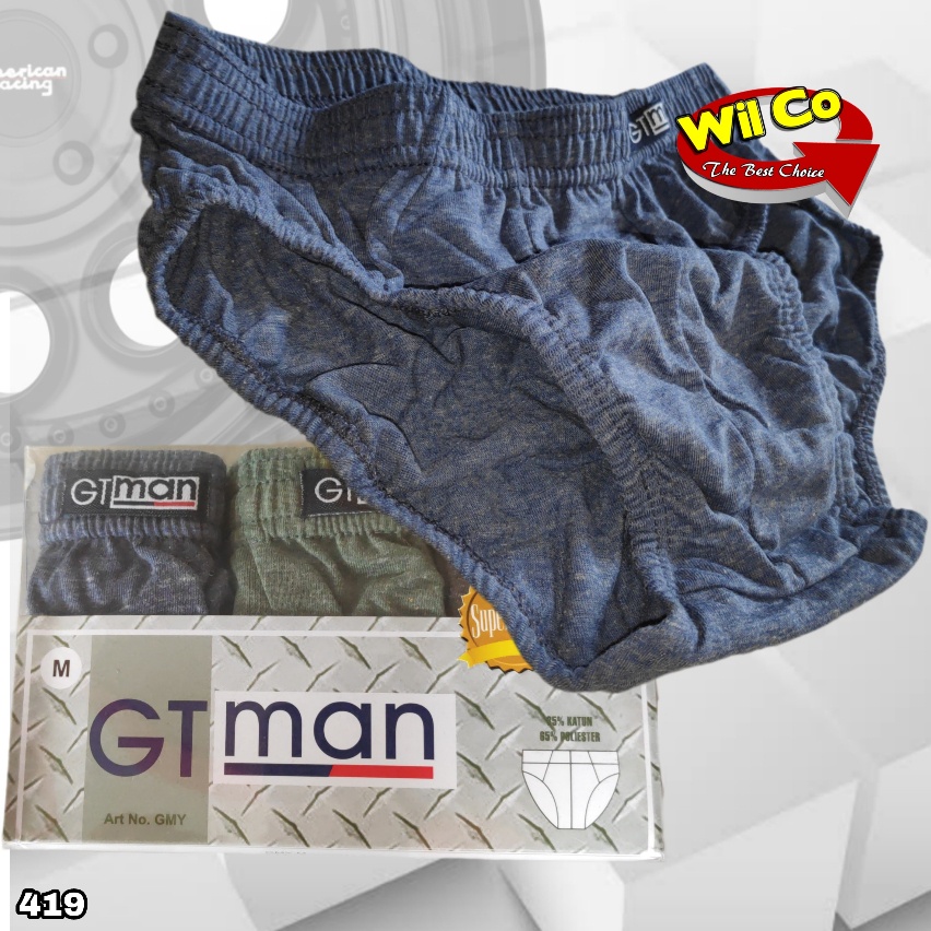 K419T - (DIJUAL PER 1 BOX ISI 3 Pcs) CELANA DALAM PRIA GT MAN GMY SIZE M - XL