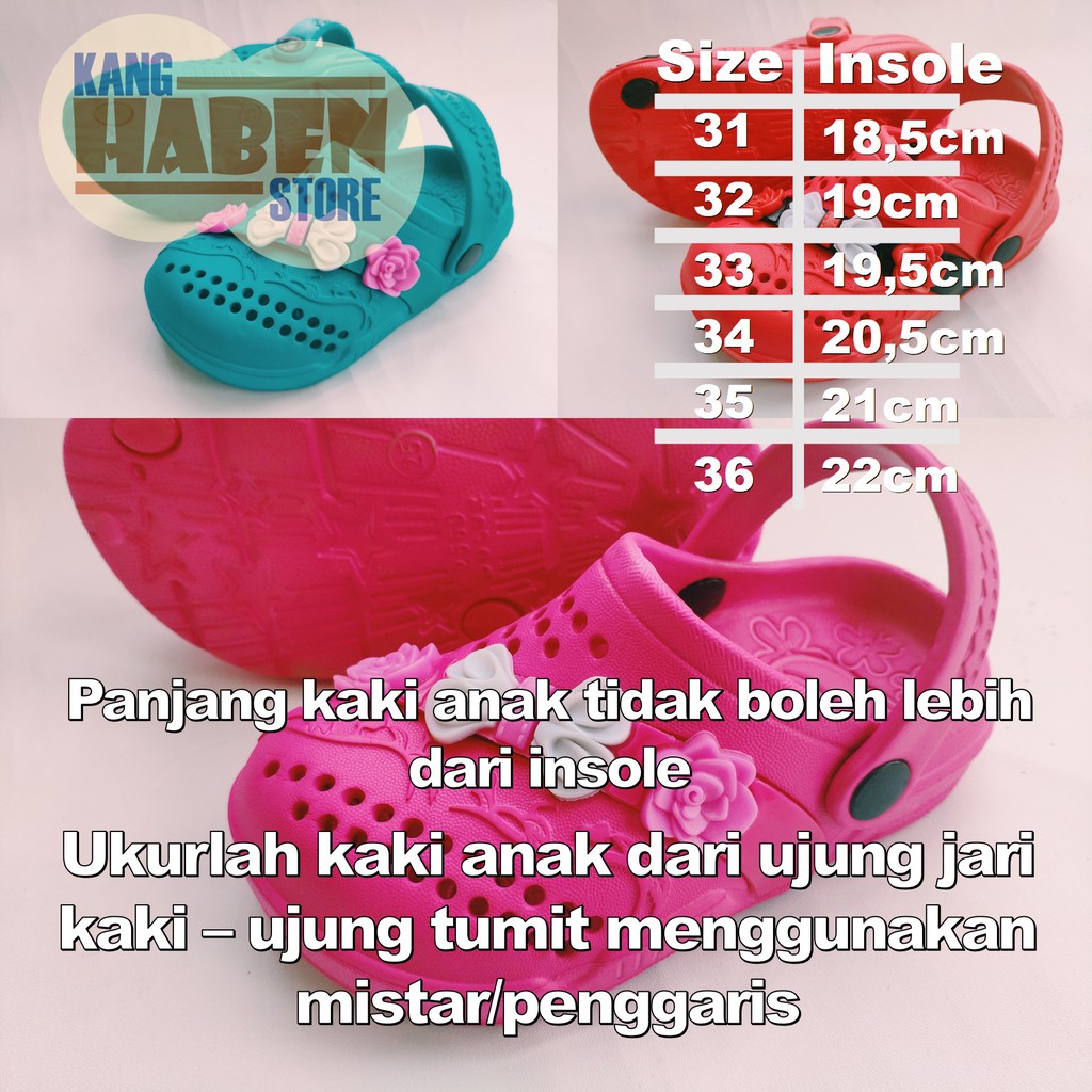 256CB Sandal Baim Anak Tanggung Perempuan Model Pita dan Bunga