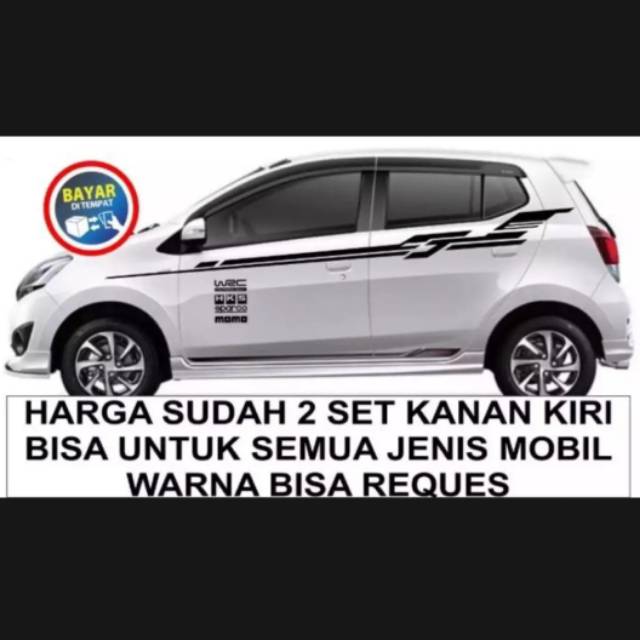 1 pasang Stiker mobil ayga ayla stiker body stiker mobil ayga ayla stiker striping mobil ayga ayla