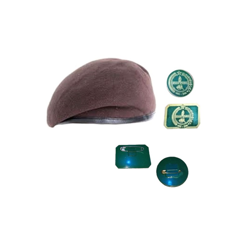Topi Seragam Pramuka Baret Laken dengan TATOP / PIN