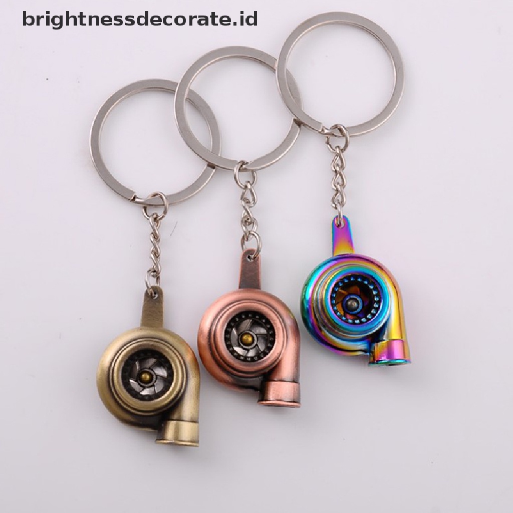 [birth] Mini Turbo Turbocharger Keychain Spinning Turbine Key Chain Ring Keyring [ID]