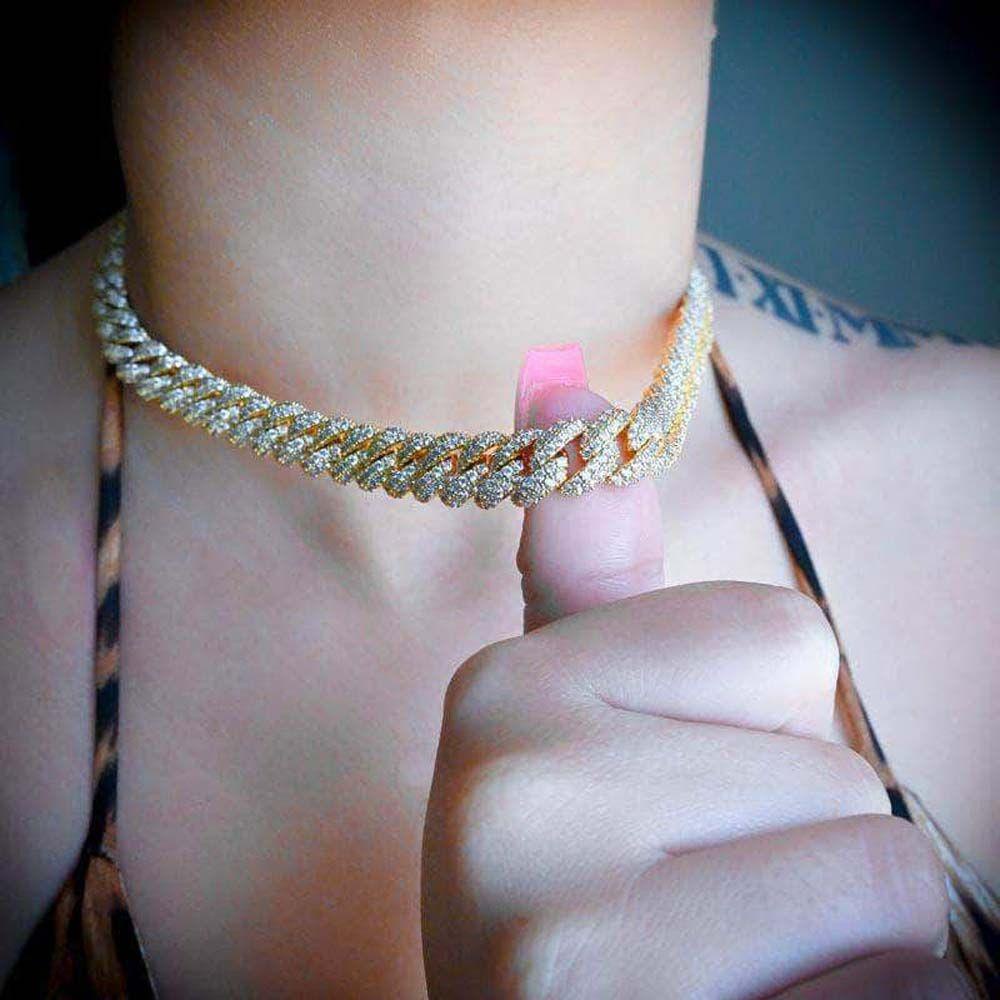 Mxbeauty Kalung Rantai Tebal Hias Zircon Berlian Imitasi Gaya Punk Rock Untuk Pria Dan Wanita