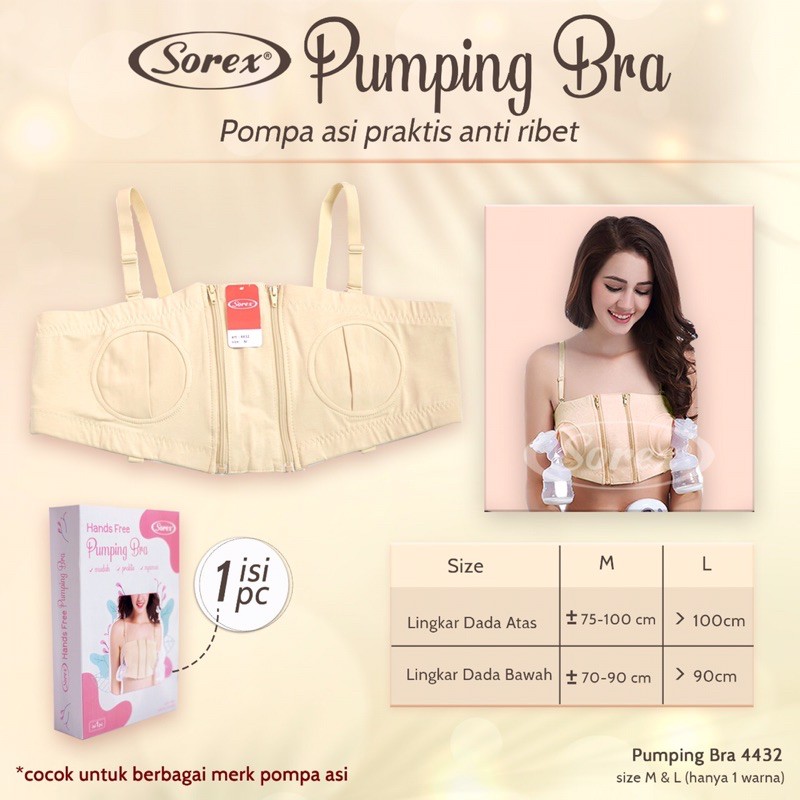 SOREX Hands Free PUMPING BRA 4432 BH Menyusui Handsfree untuk Pompa Asi / Breastpump semua Jenis