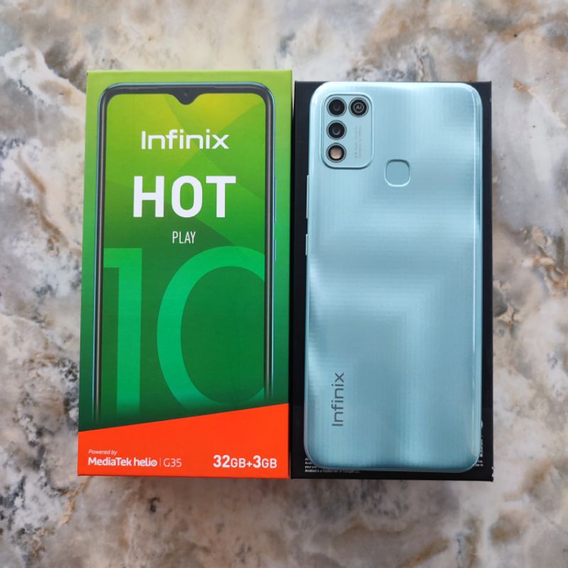Infinix Hot 10 Play 3/32 ram 3 internal 32 Gb seken mulus