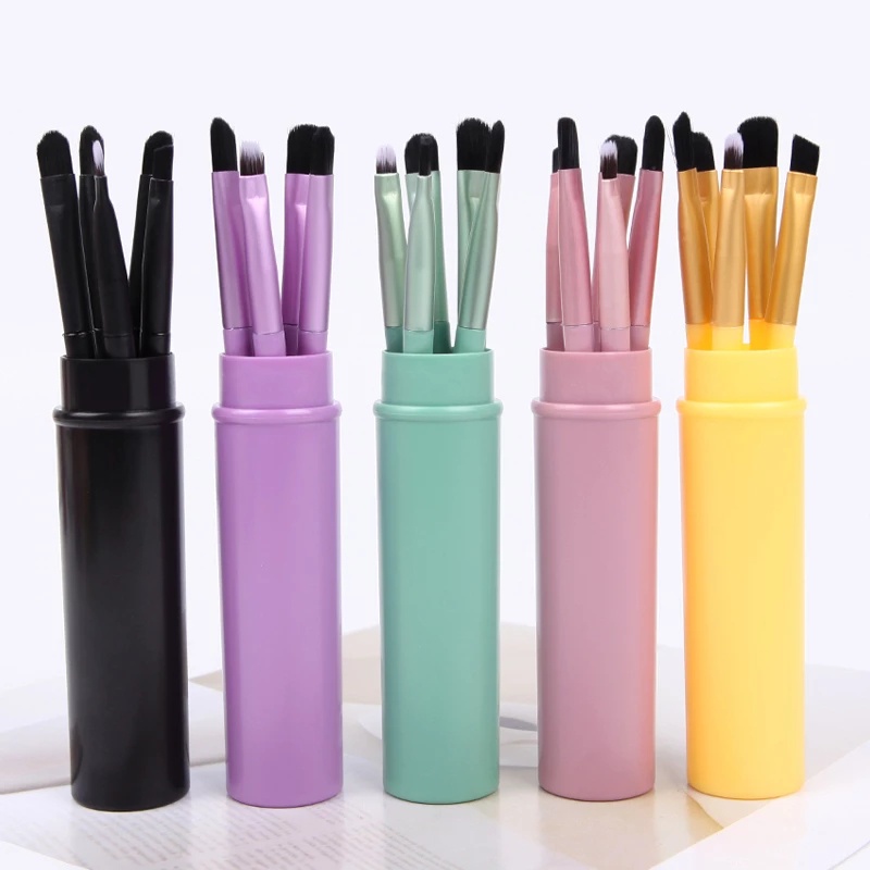 5 Pcs / Set Brush Makeup Profesional Bahan Sintetis Untuk Wajah