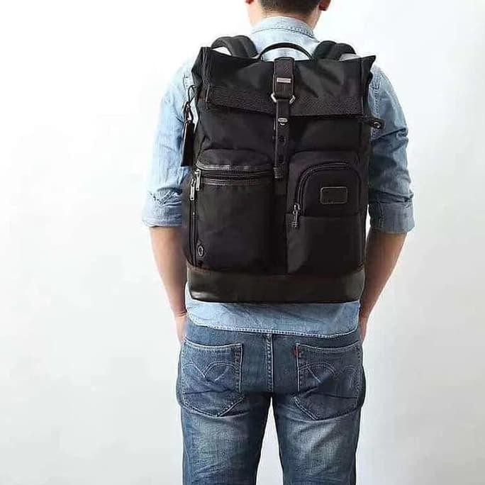 Barang Berkualitas BACKPACK TUMI LONDON ROLLTOP TAS RANSEL PRIA IMPORT - Biru DISKON