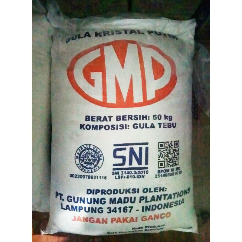 Gula pasir curah merk gmp, 1karung 50kg