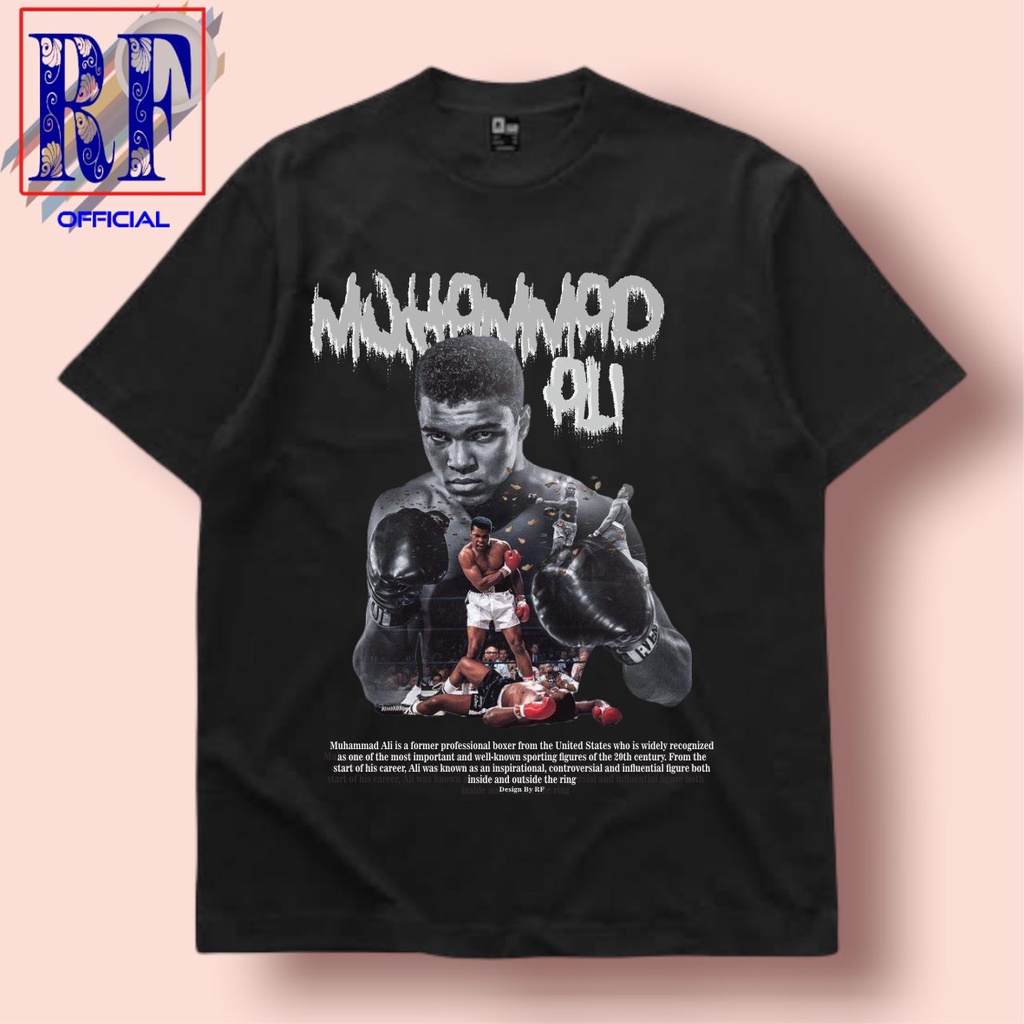 Kaos Oversize Vintage Black T-Shirt - BOXING MUHAMMAD ALI