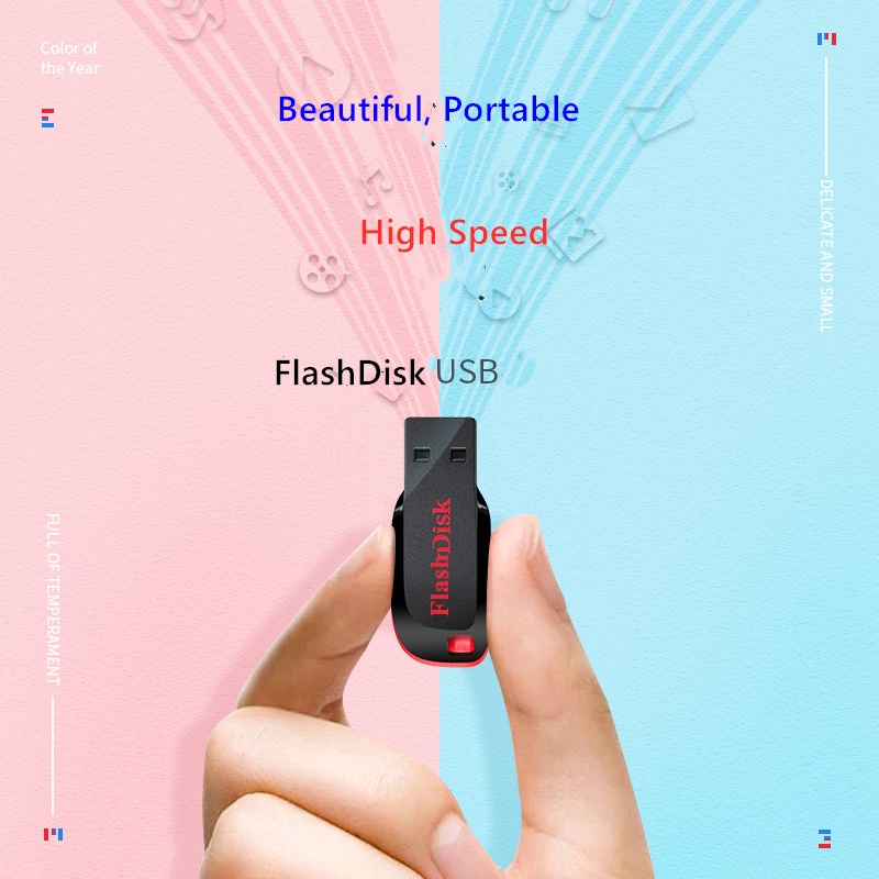 Sandisk Flashdisk Cruzer Blade CZ50 USB 2.0 - FLASH DISK 8GB/16GB/ 32GB/64GB/128GB High Reading Speed Flash Drive - RED