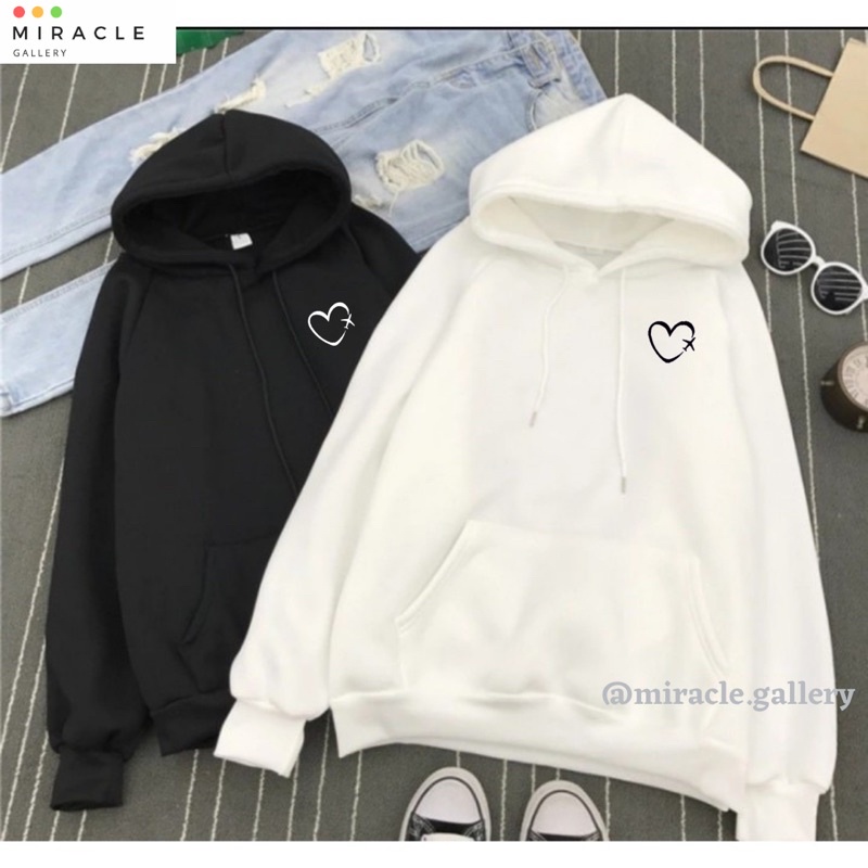 Sweater Hoodie Couple / Jaket Pasangan LOGO LOVE Bahan Fleece Premium