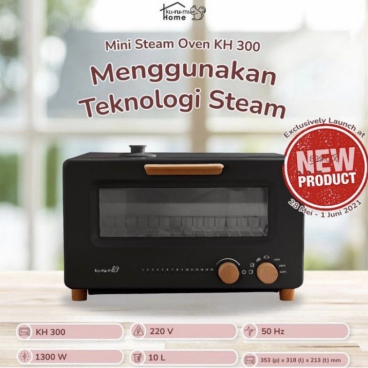 KURUMI HOME MINI STEAM OVEN TOASTER KH 300 / PEMANGGANG ROTI