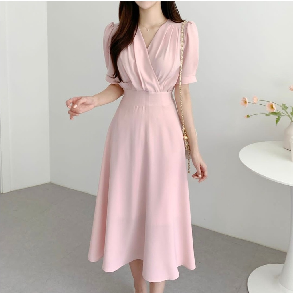 FWG - DRESS SHEREN / CASUAL DRESS / DRESS WANITA KOREA / LONGDRESS / PAKAIAN WANITA / DRESS KONDANGAN