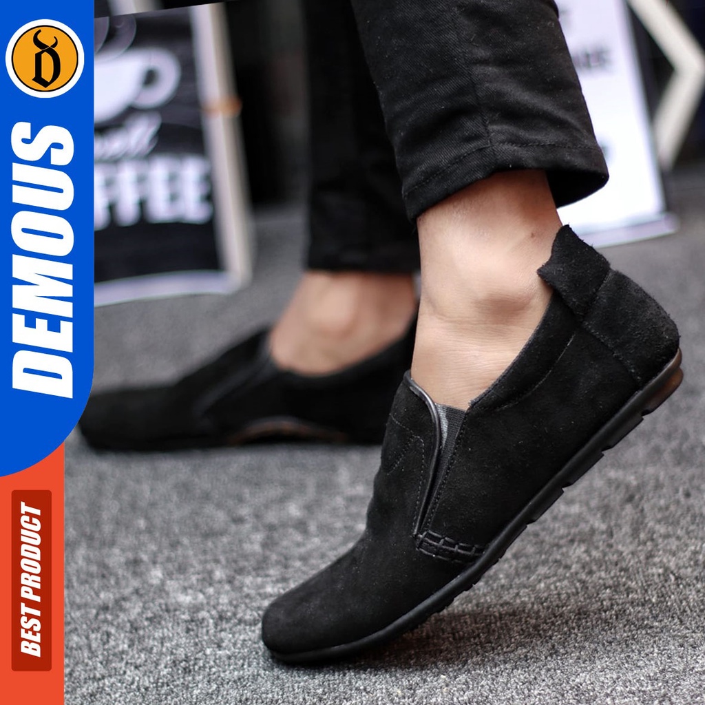 DEMOUS Seya - Sepatu Slip On Pria Casual