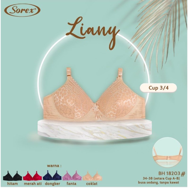 Bra BH SOREX No Kawat SEXY BROKAT PARIS PREMIUM ORI Cream