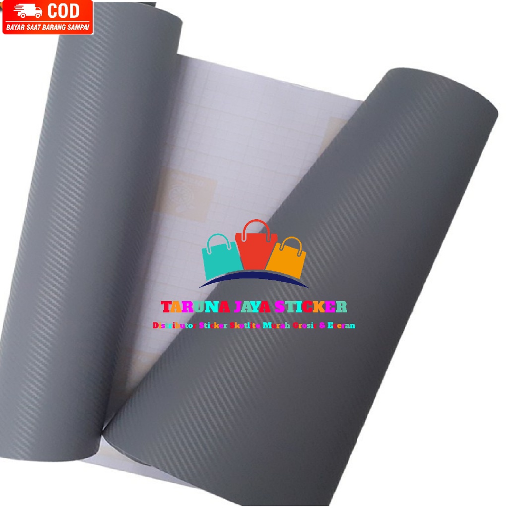 sticker scotlite carbon 3D abu-abu skotlet motor karbon stiker motor karbon abu-abu