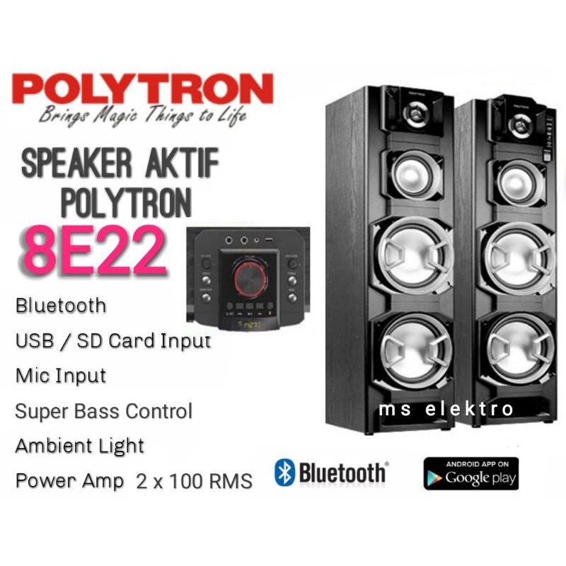 Speaker Aktif Polytron PAS 8E22 USB Bluetooth karaoke XBR