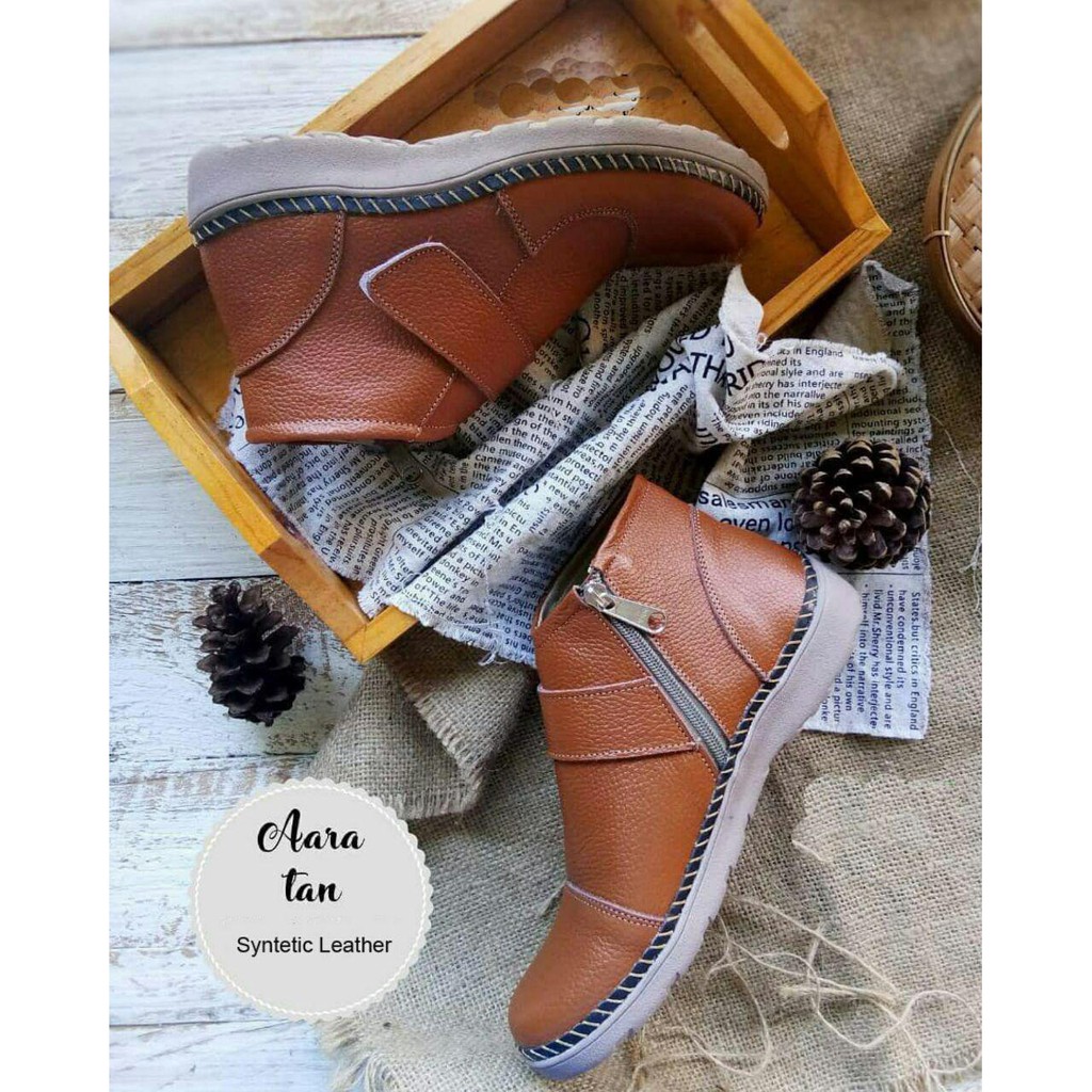 Sepatu Boots Wanita Original Etnikshoes Amelia Boots Kerja