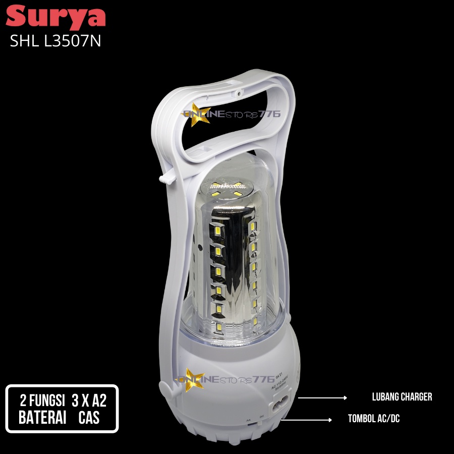 LAMPU EMERGENCY SURYA / SHL L3507N / LAMPU EMERGENCY LED / EMERGENCY LAMP / SURYA / SHL L3507 / RECHARGEABLE