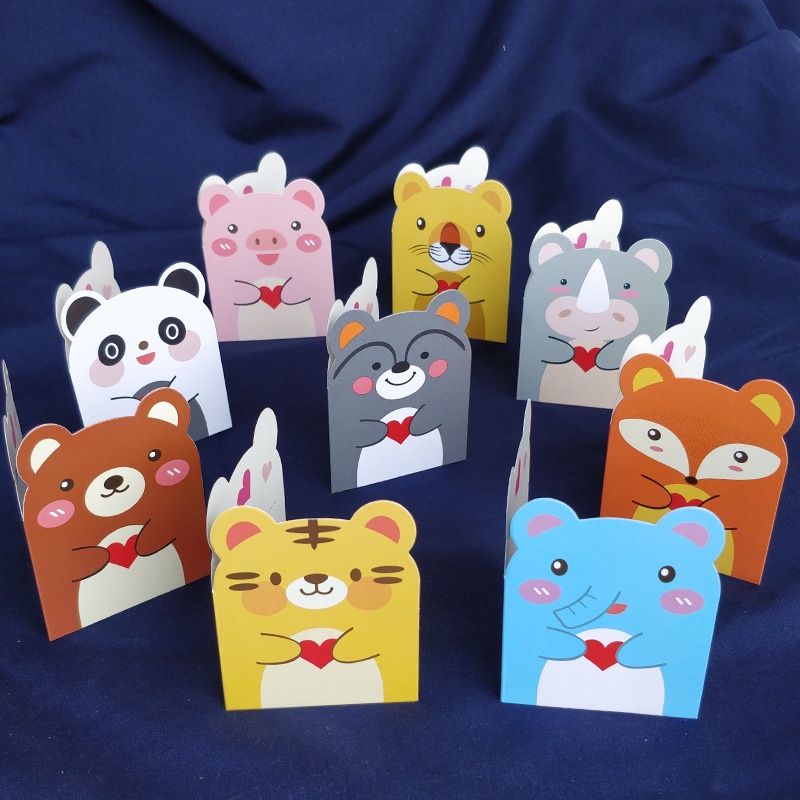 HIPPO LAND Sticky Notes Motif Binatang Tempelan Kertas Catatan Memo Note Karakter Animal Lucu Unik/kartu ucapan 86