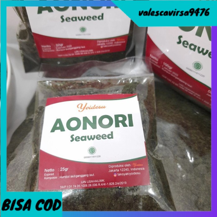 

⭐BISA COD⭐ Aonori Bubuk 25 Gram Rumput Laut / Seaweed Rasa Original