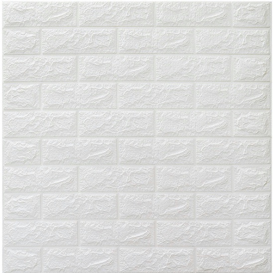 Promosi terlaris！！Wallpaper Dinding 3D bata busa Stiker Foam Motif bata waterproff murah Wallpaper dinding-ZW-1 Putih